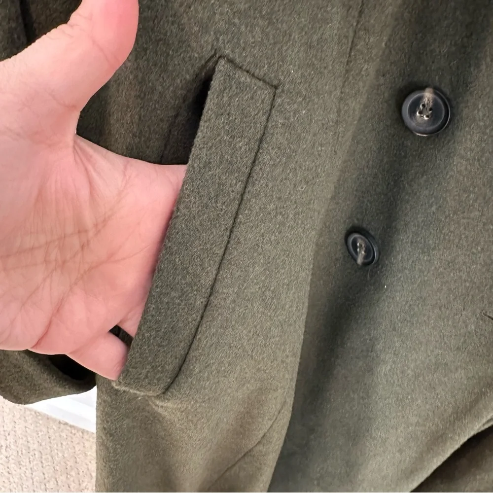 Torrid Olive Wool Military Fit Flare Trench Coat Size 4 - Picture 10 of 11